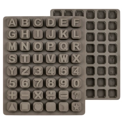 Forma do czekolady lukru cyfry litery alfabet cyfry